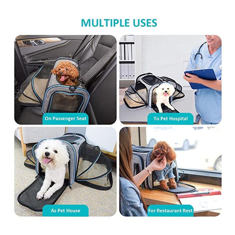 Pet Travel Haven: Expandable And Reflective Cat Carrier For Safe And Comfortable Journeys