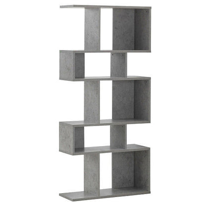 5 Cubes Ladder Shelf Corner Bookshelf Display Rack Bookcase-Black