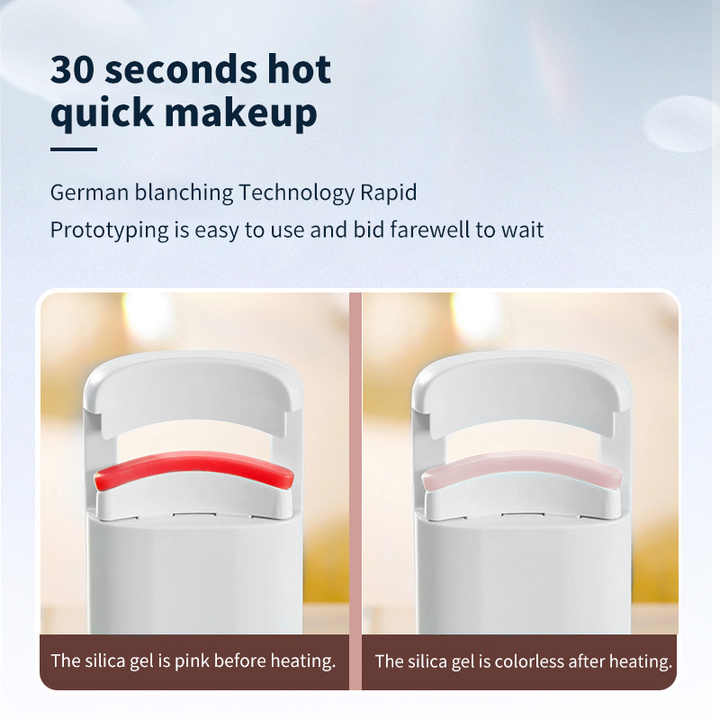 NNEDSZ Pink Electric Heated Eyelash Curler, Portable Rechargeable Lash Curler, Long-Lasting Eyelash Curling Tool