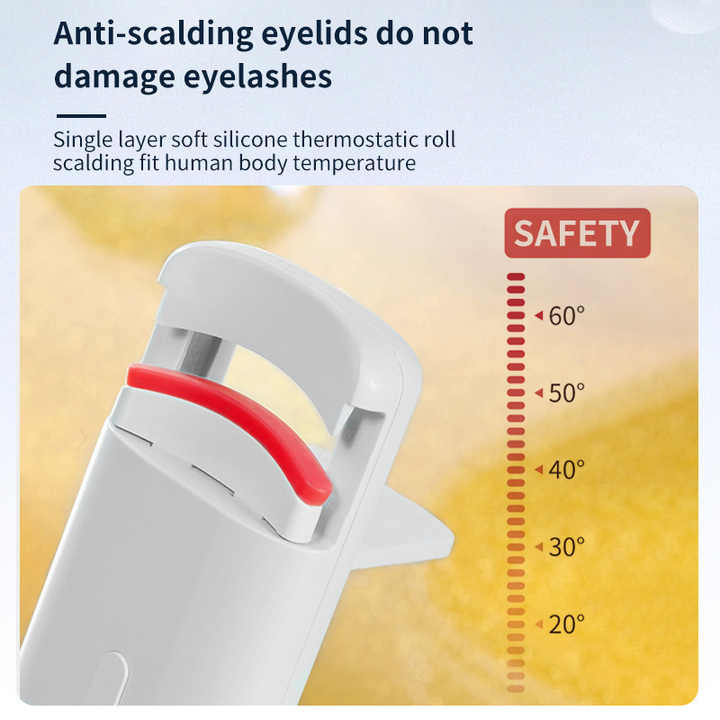 NNEDSZ Pink Electric Heated Eyelash Curler, Portable Rechargeable Lash Curler, Long-Lasting Eyelash Curling Tool