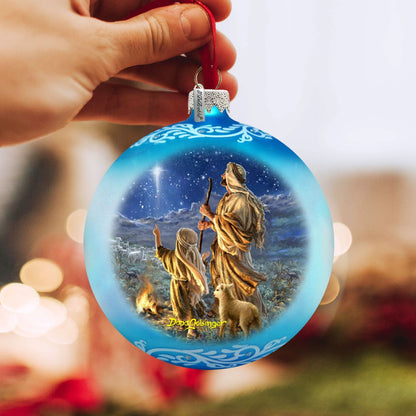 Shepherds Keeping Watch Glass Ornament by D. Gelsinger - Nativity Holiday Decor - 71158-1838